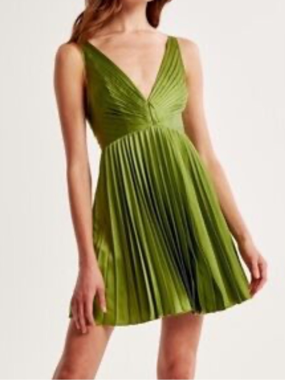 Abercrombie & Fitch NEW Giselle Pleated Mini Dress in Green